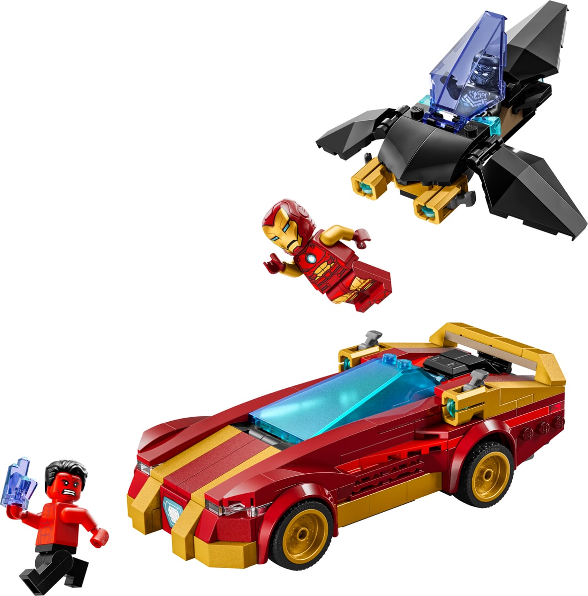 Marvel: Iron Man Car & Black Panther vs. Red Hulk